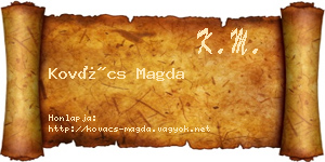 Kovács Magda névjegykártya